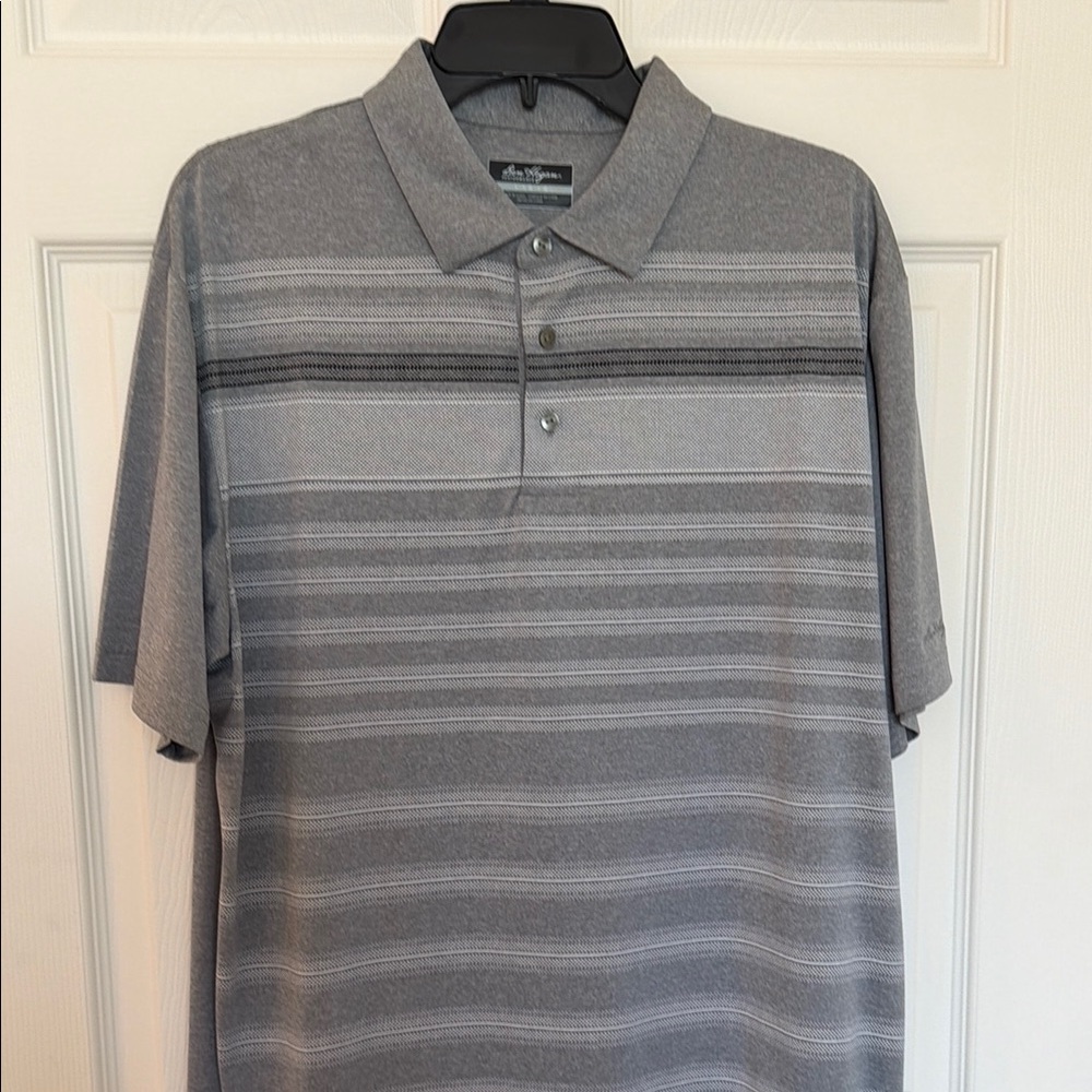 Men's Grey Striped Polo Shirt - Classic Short Sleeve
Ben Hogan